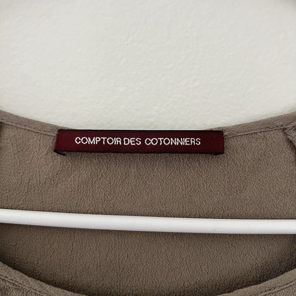 comptoir des cotonniers Womens Mid Length Sheath Dress Tan - Picture 2 of 10